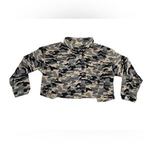 Savanna Jane Camo Utility Jacket - Black, Gray, Tan